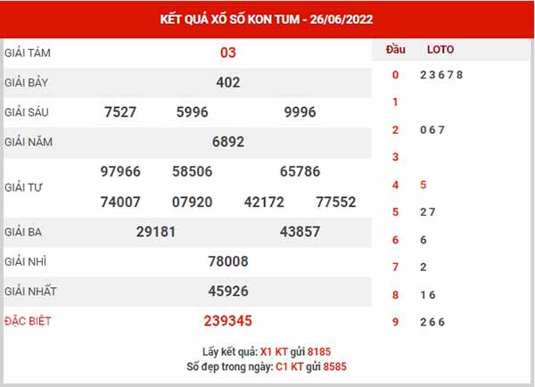 Dự đoán XSKT ngày 3/7/2022 - Dự đoán đài xổ số Kon Tum chủ nhật